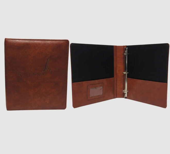 Custom Fine Leather Binders Unified Packaging Genuine With Logo